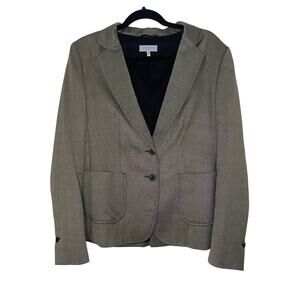 Strenesse Blue Women's Grey Wool Blend Blazer Size 12 Career Wear Business